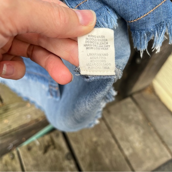 Anna Grace Tencel Chambray Raw Edge Hem Shirt Dress Sz L - Picture 10 of 14